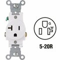 Leviton 20A White Commercial Grade 5-20R Shallow Single Outlet S12-5801-KWS